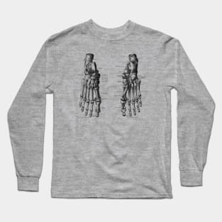 Foot and Ankle Skeletal Diagram Long Sleeve T-Shirt